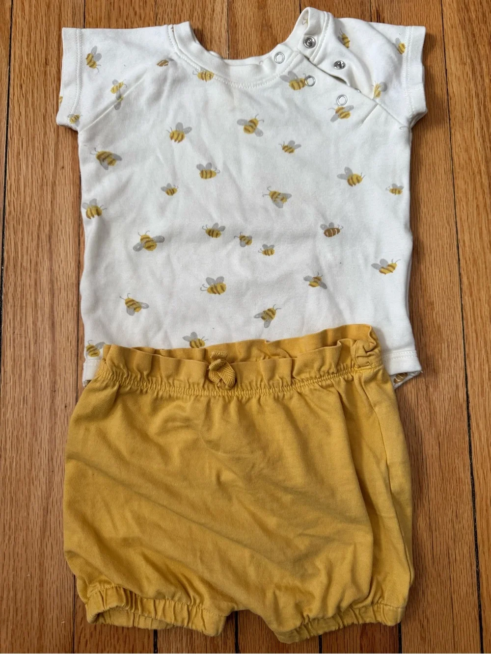 Pehr Unisex Busy Bee Short Sleeve Bodysuit and Bloomers Set 6-12M